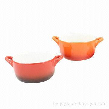 High-quality Ceramic Soup Pot w/ Handle/Lid, Various Colors/Artworks Available, OEM Orders Welcomed